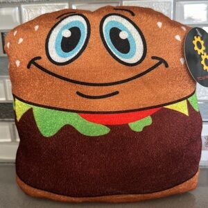 🍔HAMBURGER Plush Doll Figure Mini Pillow Cushion / Kawaii / Foodie / BRAND NEW